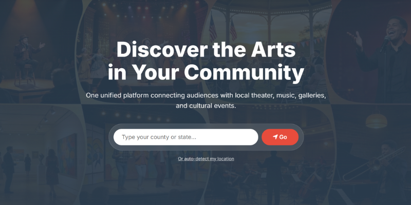 Screenshot of the Main Landing Page